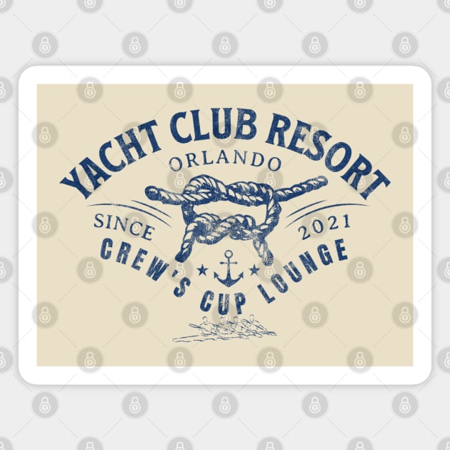 Distressed Yacht Club Resort Crew's Cup Lounge Orlando Florida Magnet by Joaddo